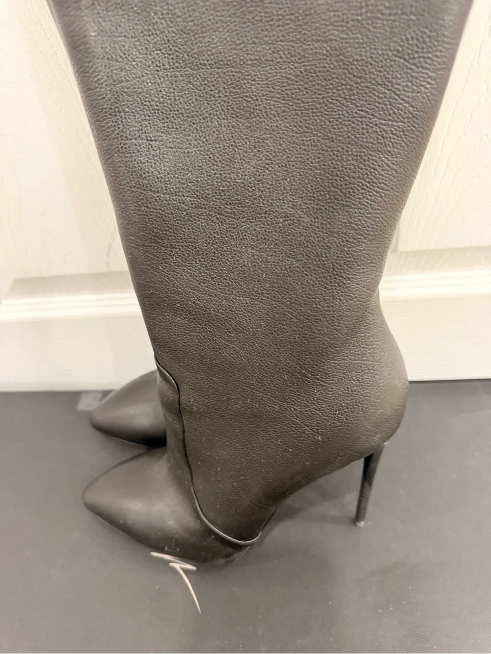 Giuseppe Zanotti Olinda Kiry Black Over-the-Knee Pointed-Toe Stiletto Boots
